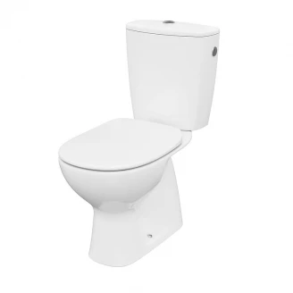 Toalett Enkla Prima Vit Blank med Toalettsits i Polypropen