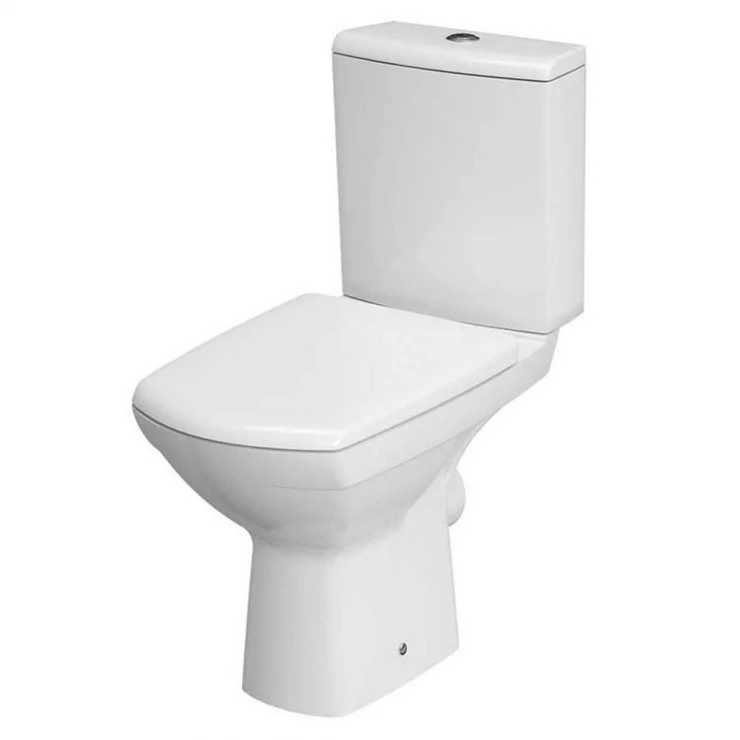Toalett Enkla Square Vit Blank med Duroplast Toalettsits-0