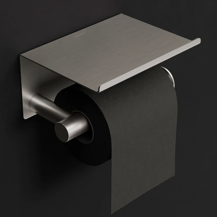 Toalettpappershållare med Lock Issano Stål-0