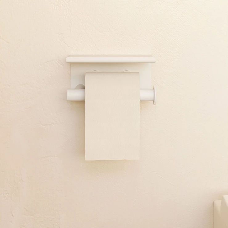 Toalettpappershållare med Lock Issano Vit Matt-0
