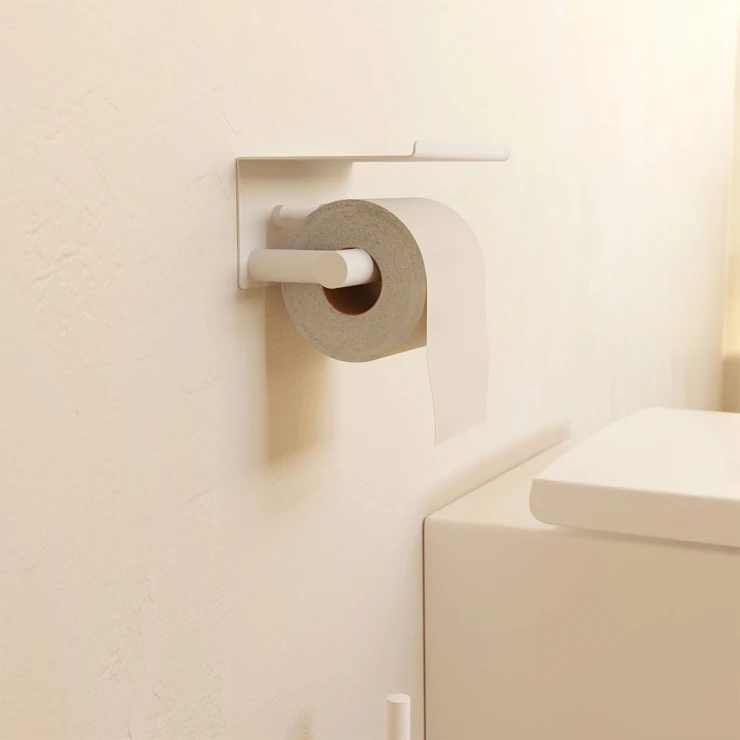 Toalettpappershållare med Lock Issano Vit Matt-1