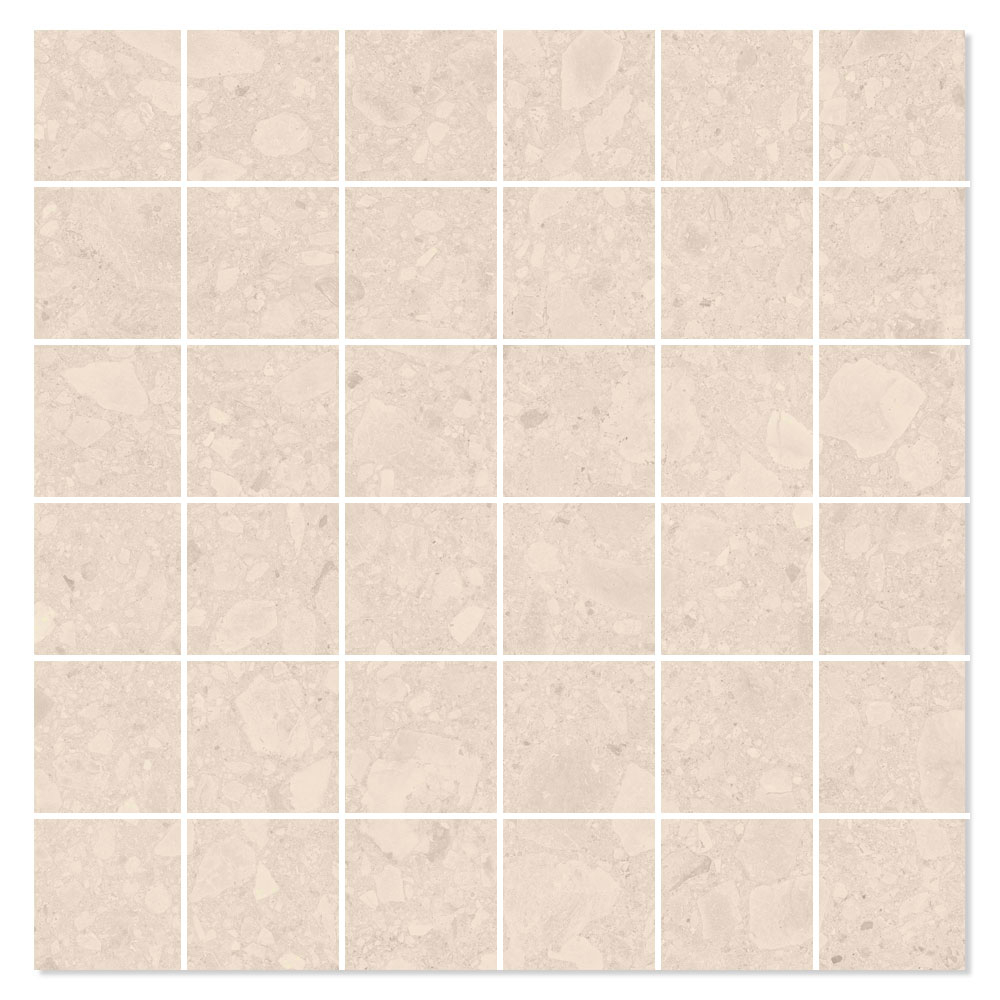 Mosaik Klinker Ceppo di gre Ljusbeige Matt 30x30 (5x5) cm