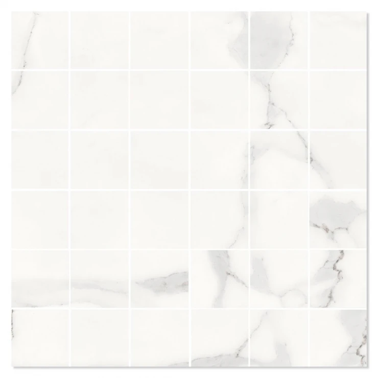 Marmor Mosaik Klinker Alvalade Vit Matt 30x30 (5x5) cm-0