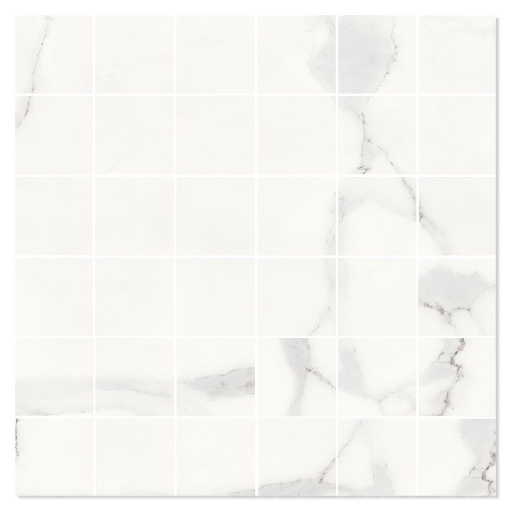 Marmor Mosaik Klinker Alvalade Vit Matt 30x30 (5x5) cm