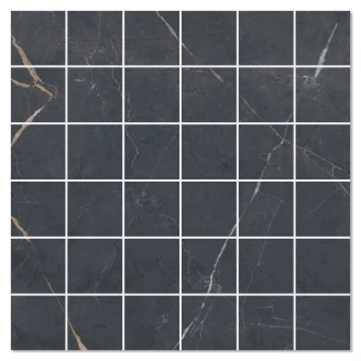Marmor Mosaik Klinker Altamura Scandinavia Mörkgrå Satin 30x30 (5x5) cm