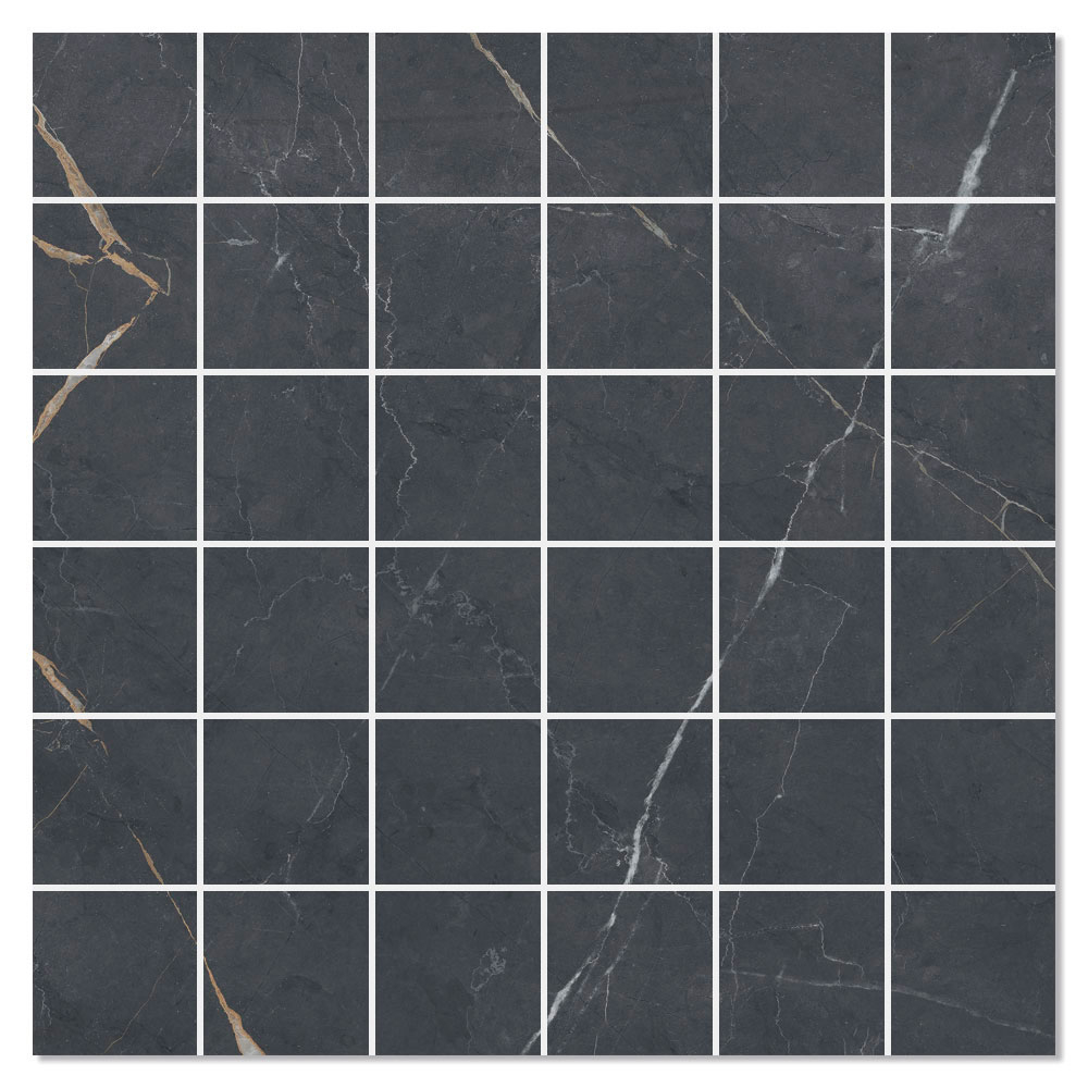 Marmor Mosaik Klinker Altamura Scandinavia Mörkgrå Satin 30x30 (5x5) cm