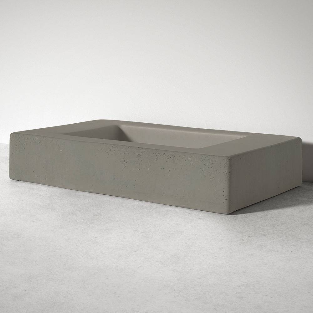 Sira Handgjorda Cement Tvättställ River Grå-Antracit Matt 80 cm