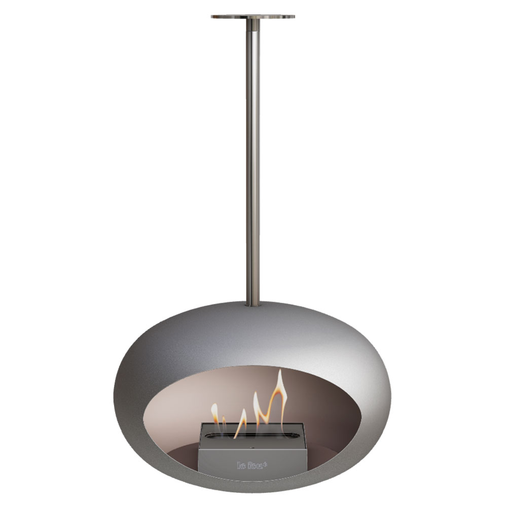 Le Feu Bietanol Kamin Sky Nickel Matt med Stativ Krom Blank 50 cm