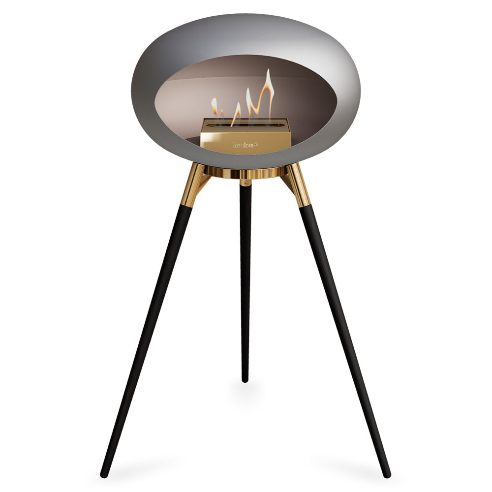 Le Feu Bietanol Kamin Ground High Nickel Matt med Guld Rose Blank, Svart Matt Ben