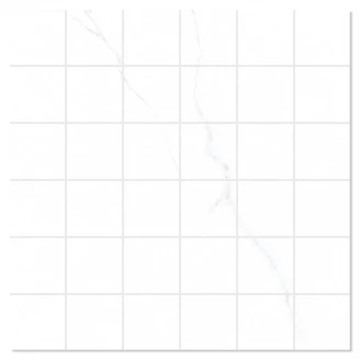 Marmor Mosaik Klinker Nordiva Vit-Silver Polerad 30x30 (5x5) cm