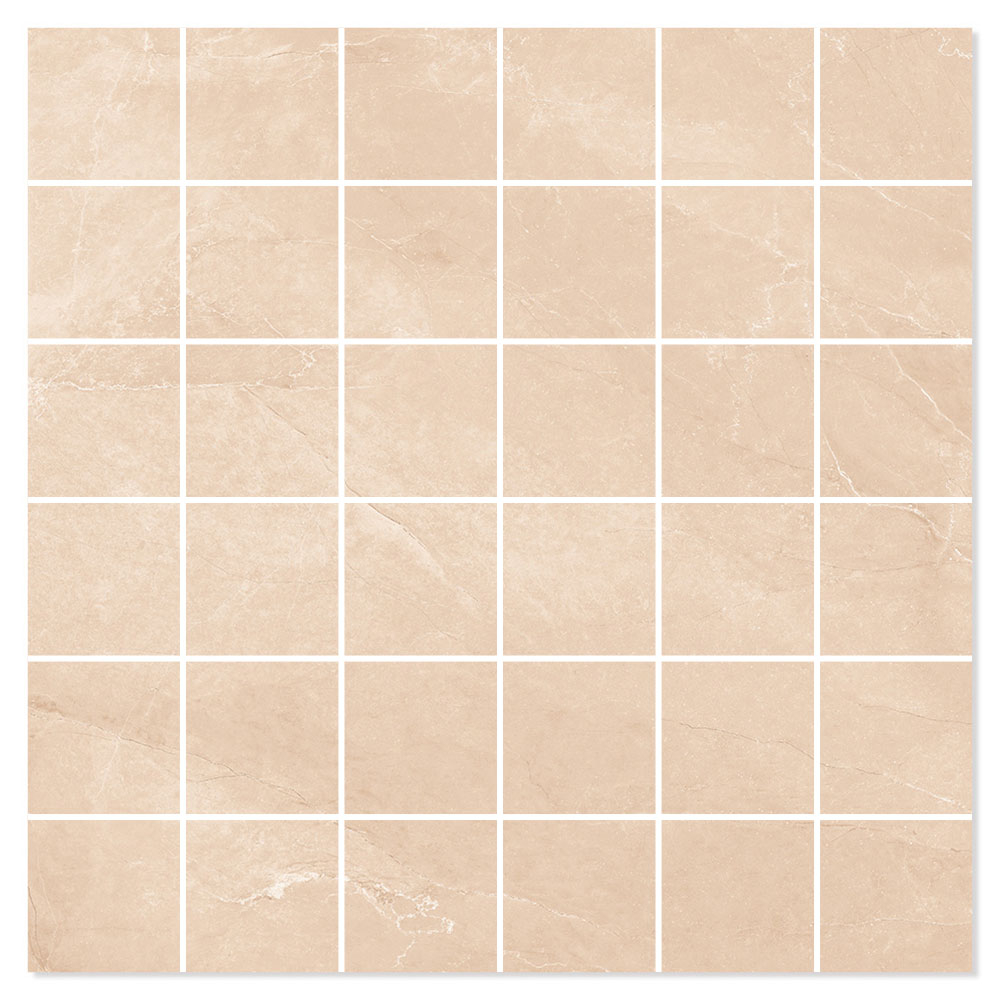 Marmor Mosaik Klinker Alteza Beige Polerad 30x30 (5x5) cm