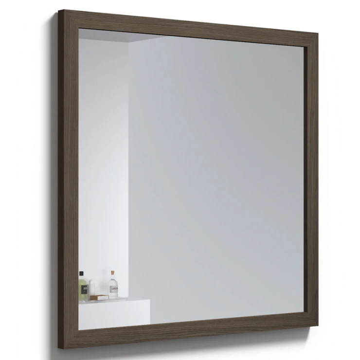 Spegel Craftwood Naturligt Trä Smoked Oak Matt 80x80 cm-0