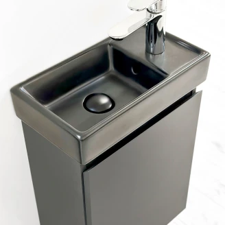 Tvättställsskåp <strong>Milli</strong>   Graphite 40 cm Höger med Handfat Svart Matt