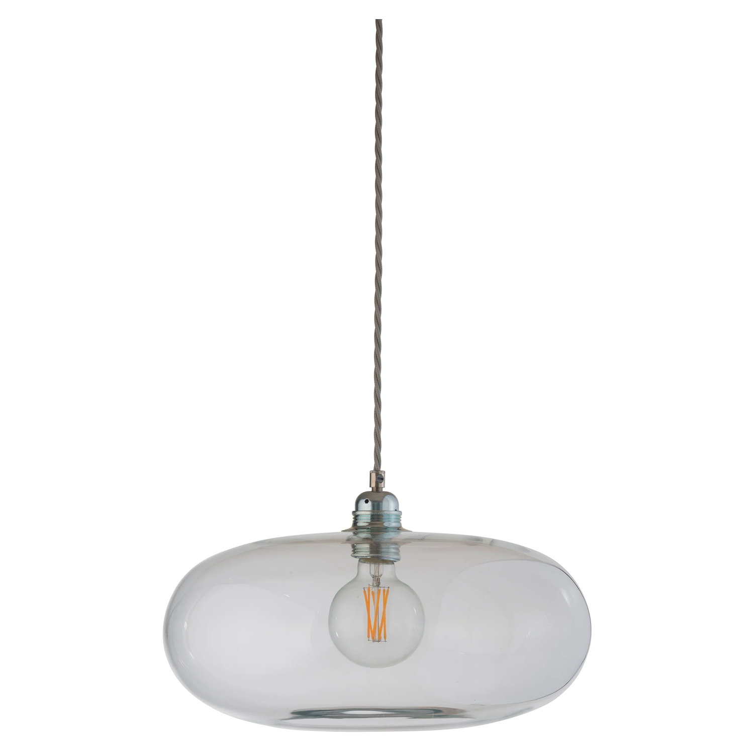 Ebb & Flow Hängande Lampa L Horizon Transparent, Silver Blank