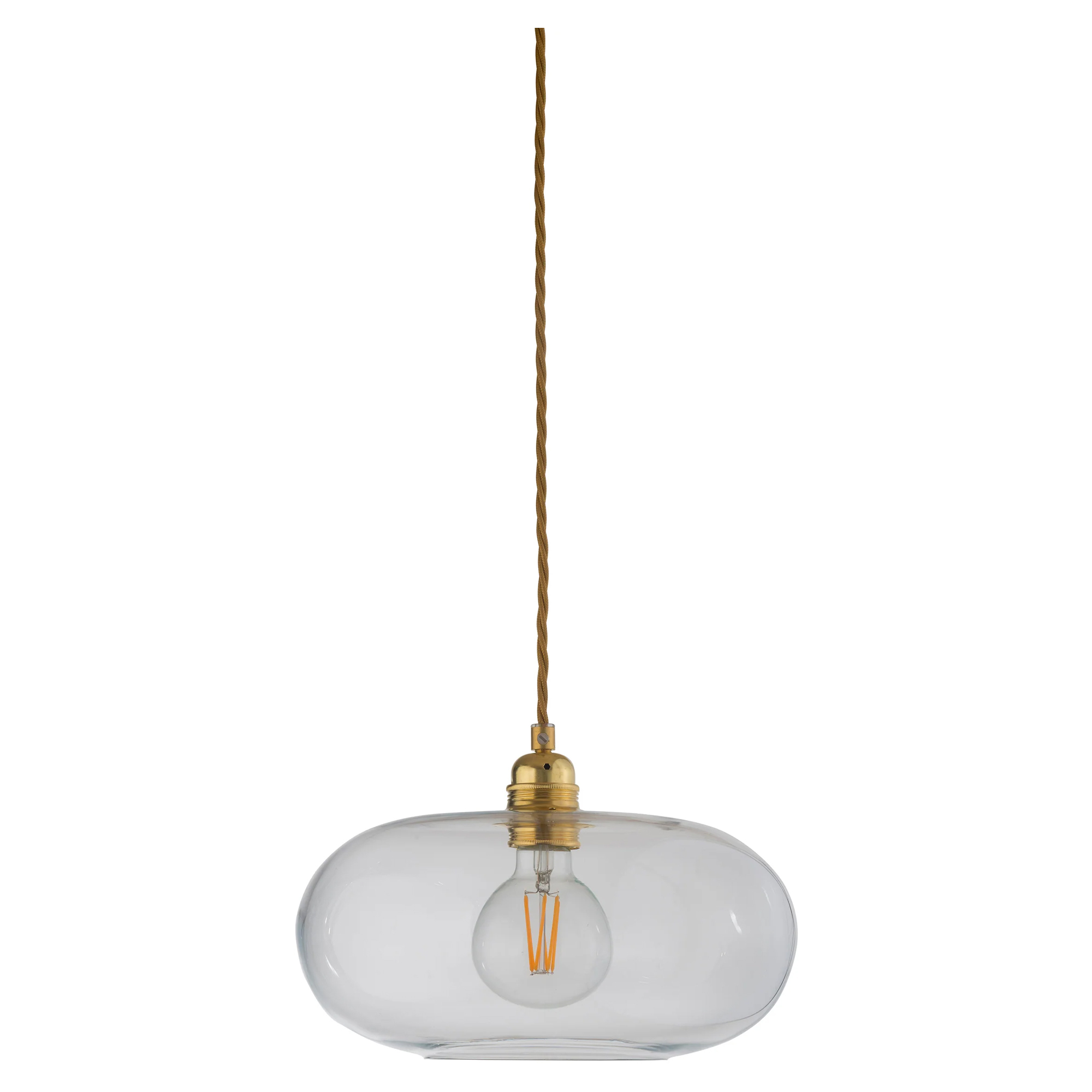 Ebb & Flow Hängande Lampa M Horizon Transparent, Guld Blank