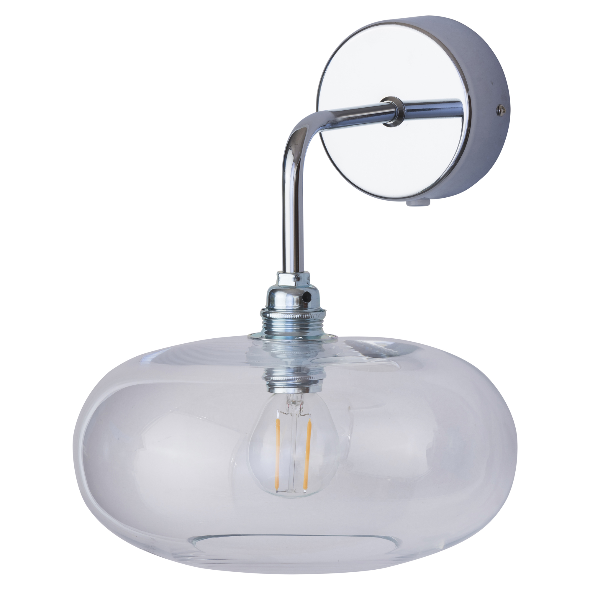 Ebb & Flow Vägglampa S Horizon Transparent, Silver Blank