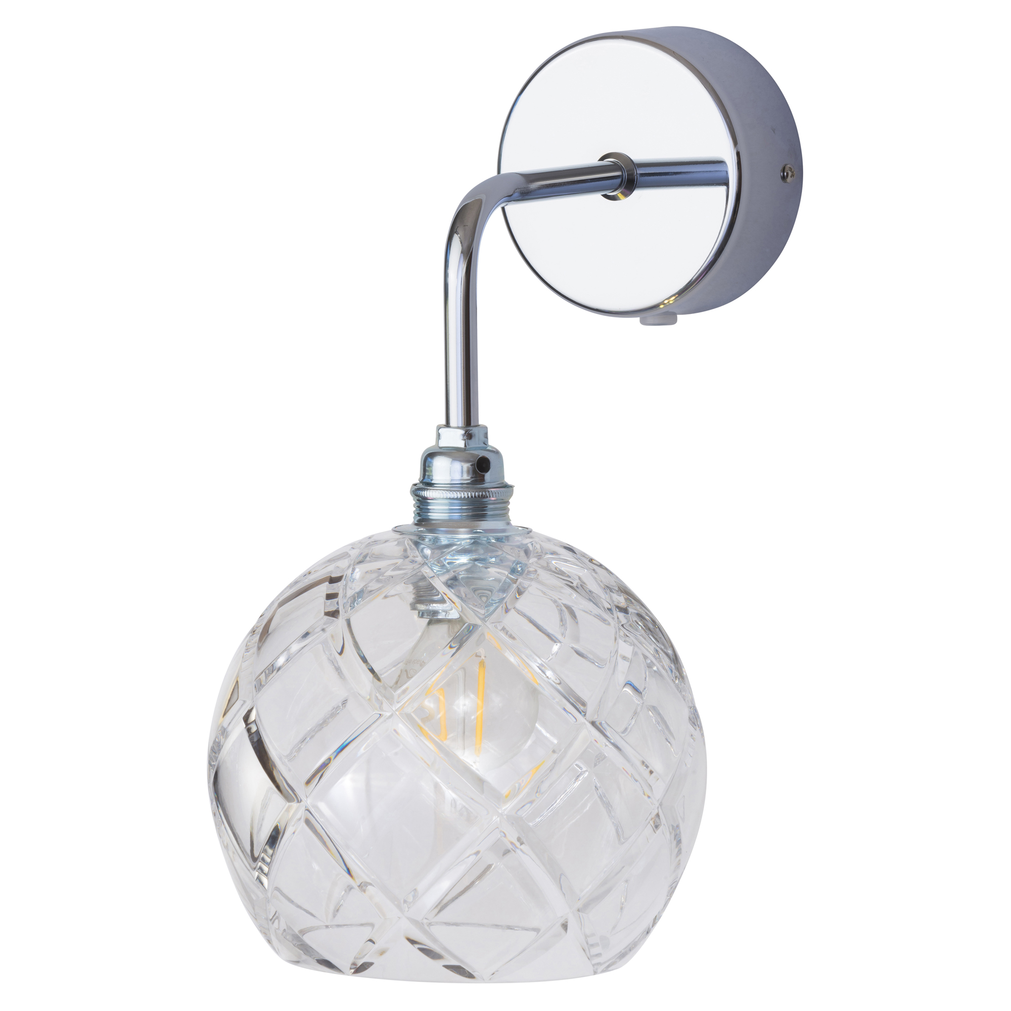 Ebb & Flow Vägglampa Rowan S Stor Check, Silver Blank Blank