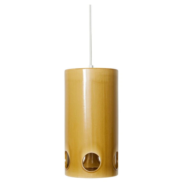 HK-living Hängande Lampa Keramik Mustard Blank-1