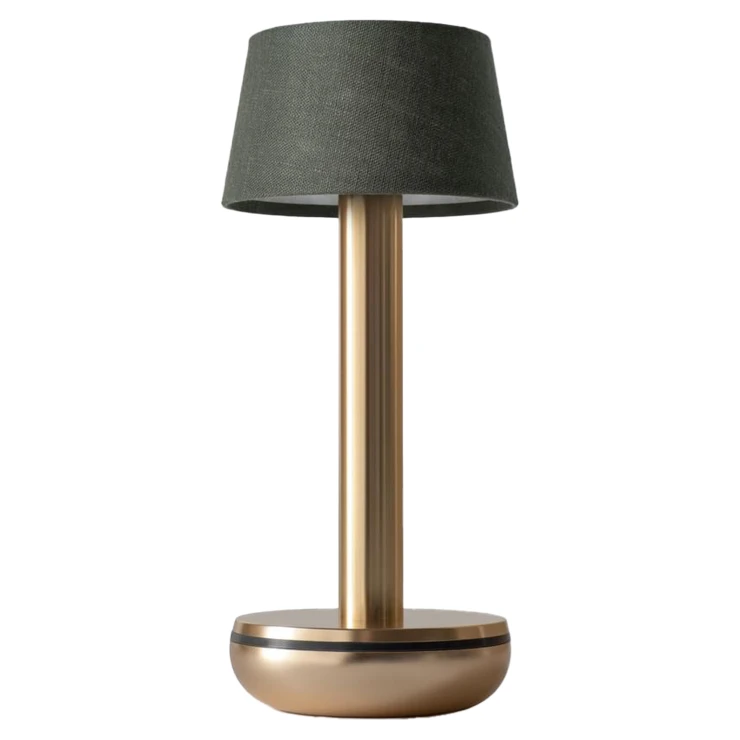 Humble Bordslampa Two Guld, Smaragd Linne Matt-1