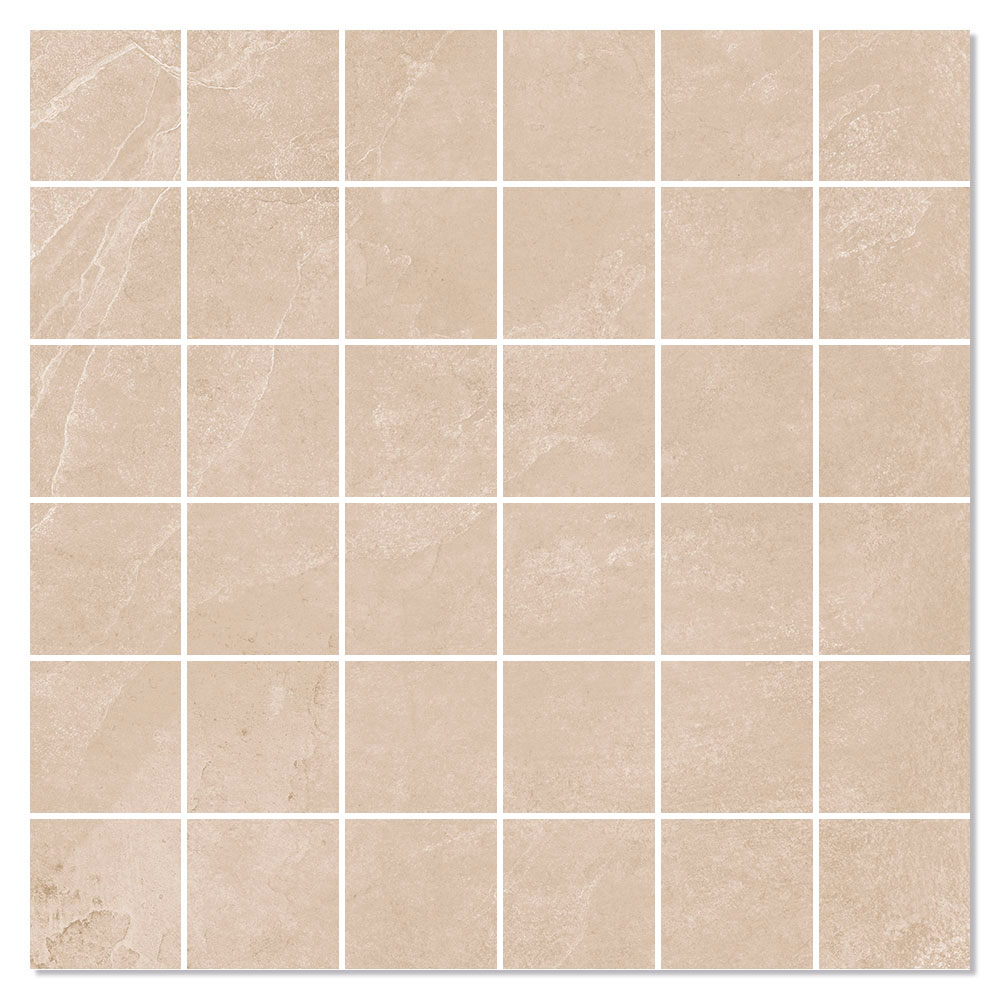 Mosaik Klinker Marmorsten Beige Matt 30x30 (5x5) cm