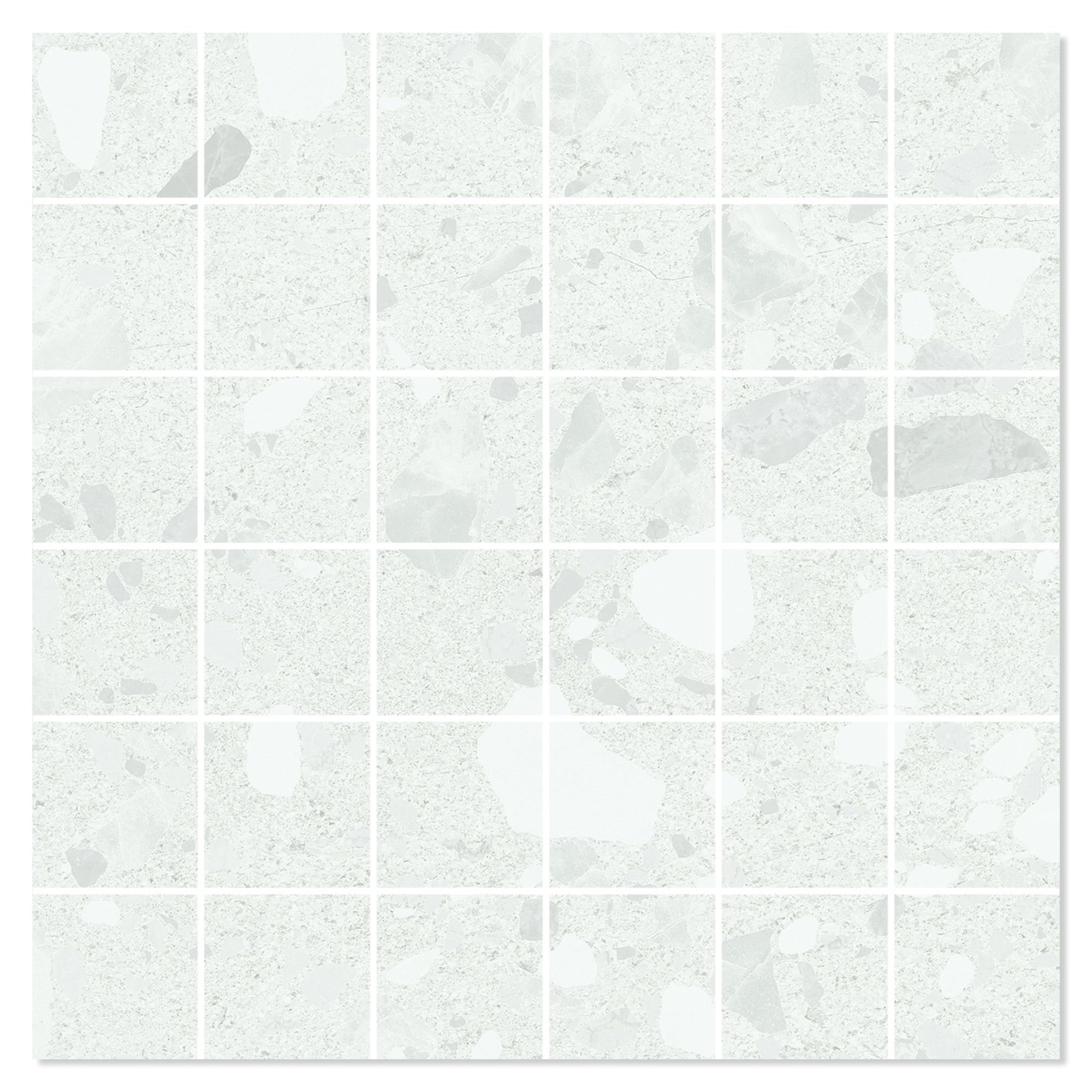 Mosaik Klinker Stenhav Vit Matt 30x30 (5x5) cm