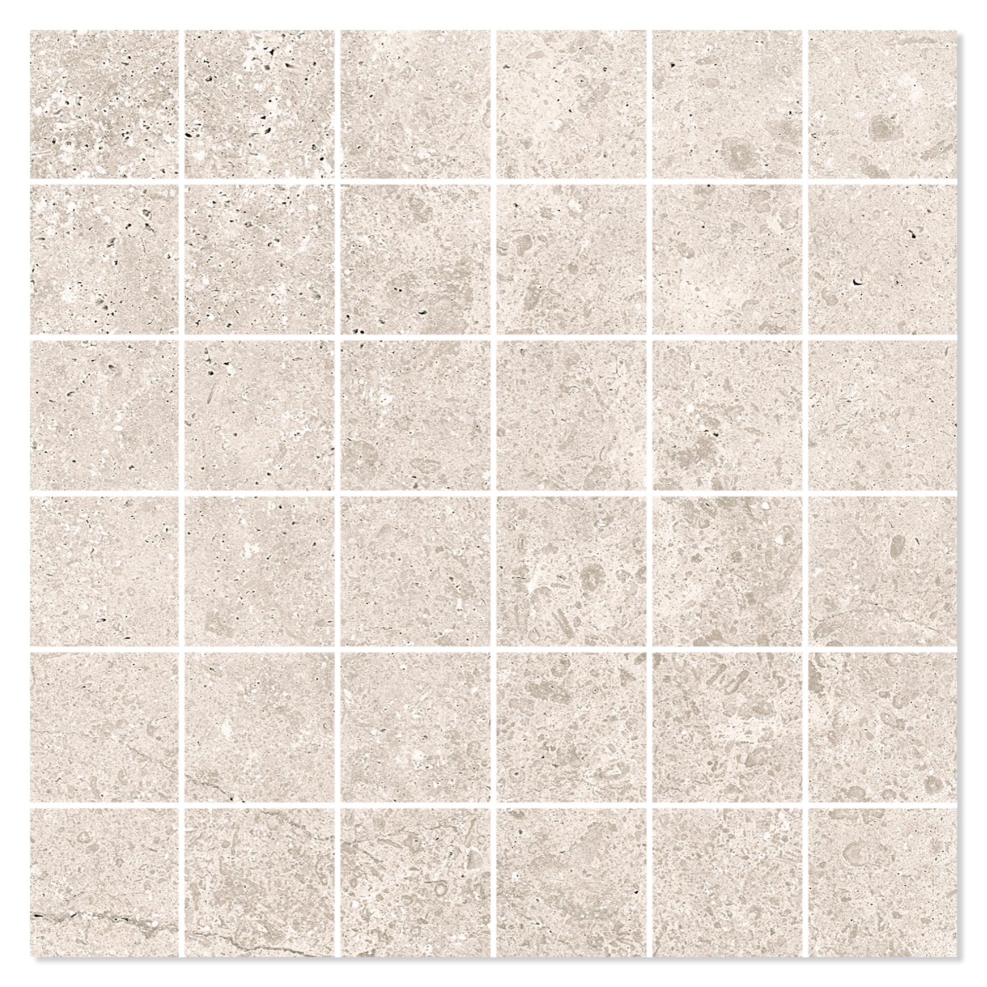 Mosaik Klinker Fjordsten Beige Matt 30x30 (5x5) cm