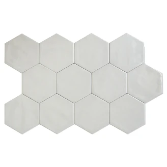 Hexagon Kakel Lume Ljusgrå Blank 14x16 cm-2