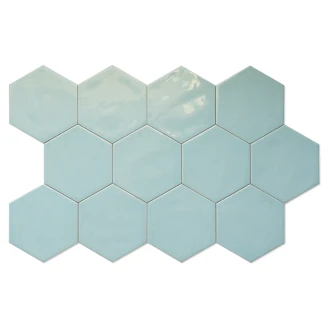 Hexagon Kakel Lume Turkos Blank 14x16 cm-2