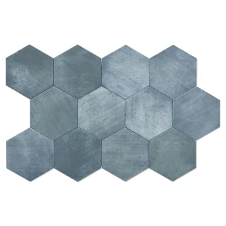 Hexagon Klinker Calm Blå Matt 14x16 cm-2