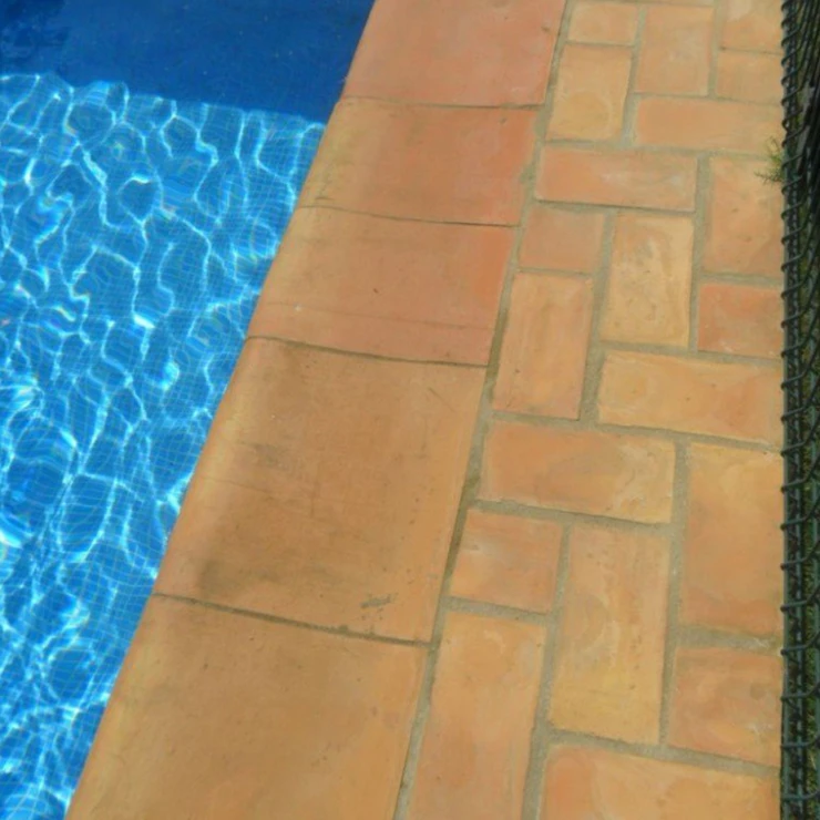 Alteret Handgjort Klinker Poolkant Natural Terracotta 40x40 cm-0