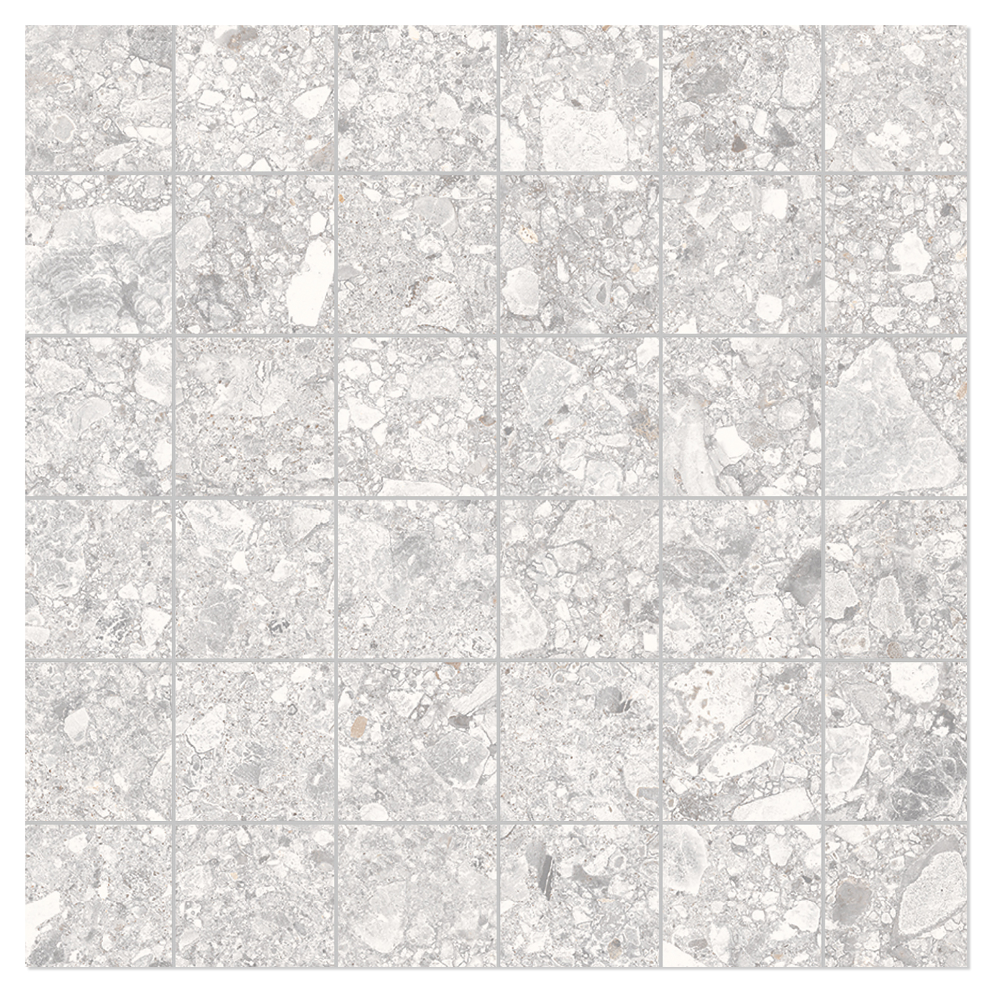 Unicomstarker Mosaik Klinker Pietra di Gre Bianco Matt 30x30 (5x5) cm