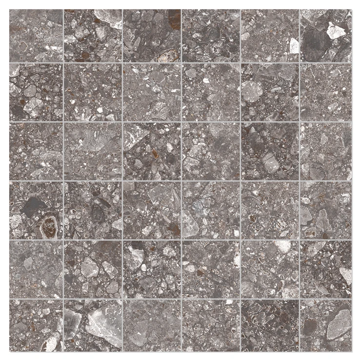 Unicomstarker Mosaik Klinker Pietra di Gre Antracite Matt 30x30 (5x5) cm-0