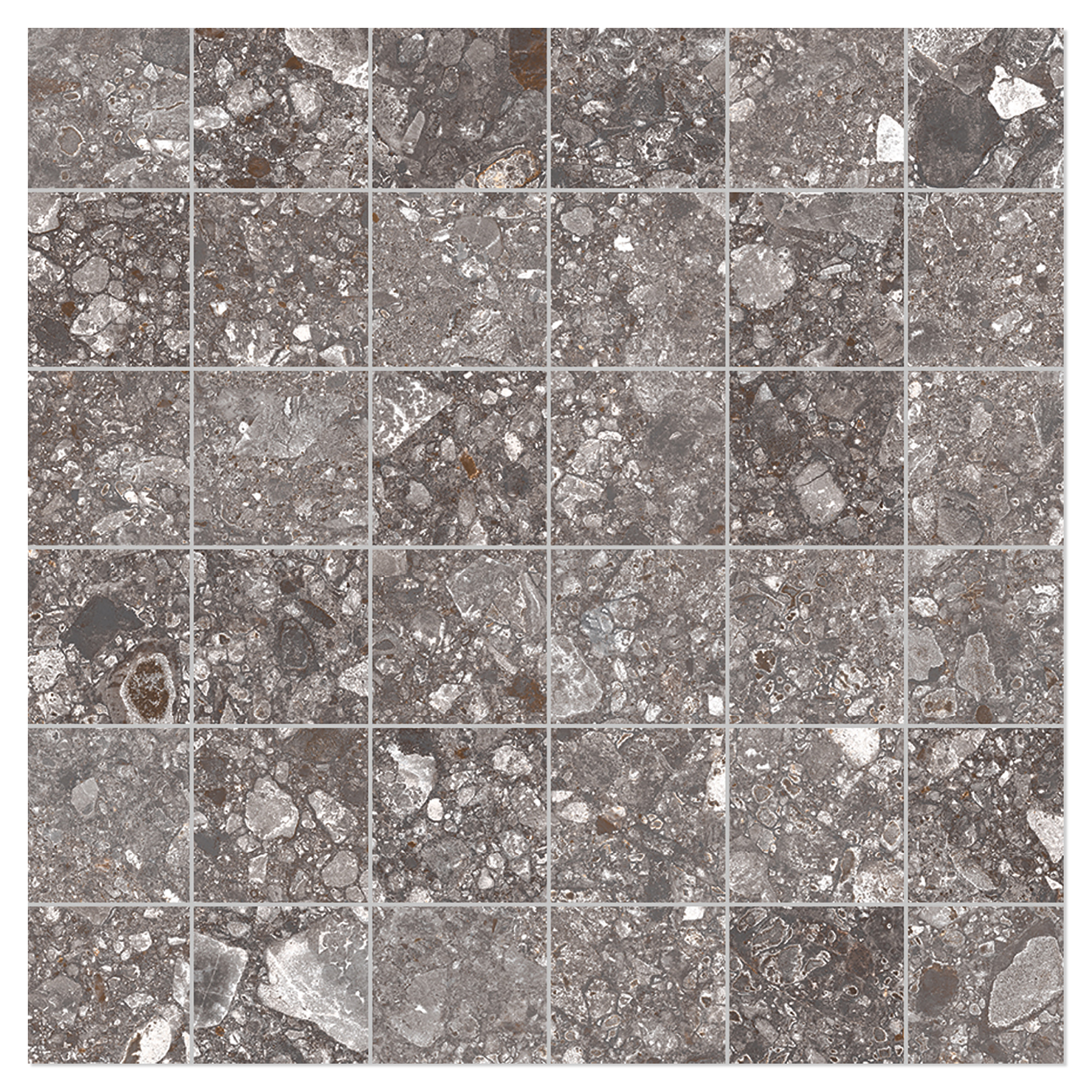 Unicomstarker Mosaik Klinker Pietra di Gre Antracite Matt 30x30 (5x5) cm