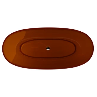 Badkar Brillant Orange Blank 170 cm med Krom Pop-up Bottenventil