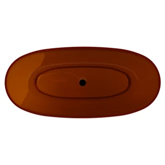 Badkar Brillant Orange Blank 170 cm med Svart Matt Pop-up Bottenventil