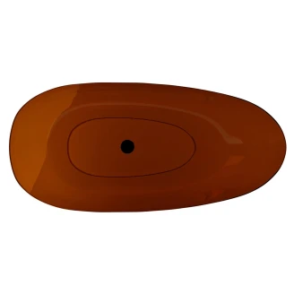 Badkar Brillant Orange Blank 160 cm med Svart Matt Pop-up Bottenventil