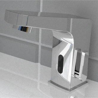 Tvättställsblandare Beröringsfri med Temperaturkontroll Sense Krom