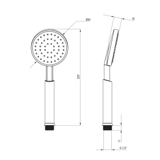 Handdusch Temisto Rund Krom-2