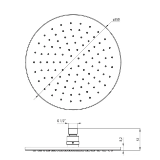 Huvuddusch Flex 250 mm Rund Krom Matt-2