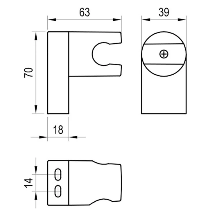 Ravak Satinflex Duschhållare Svart Matt-1