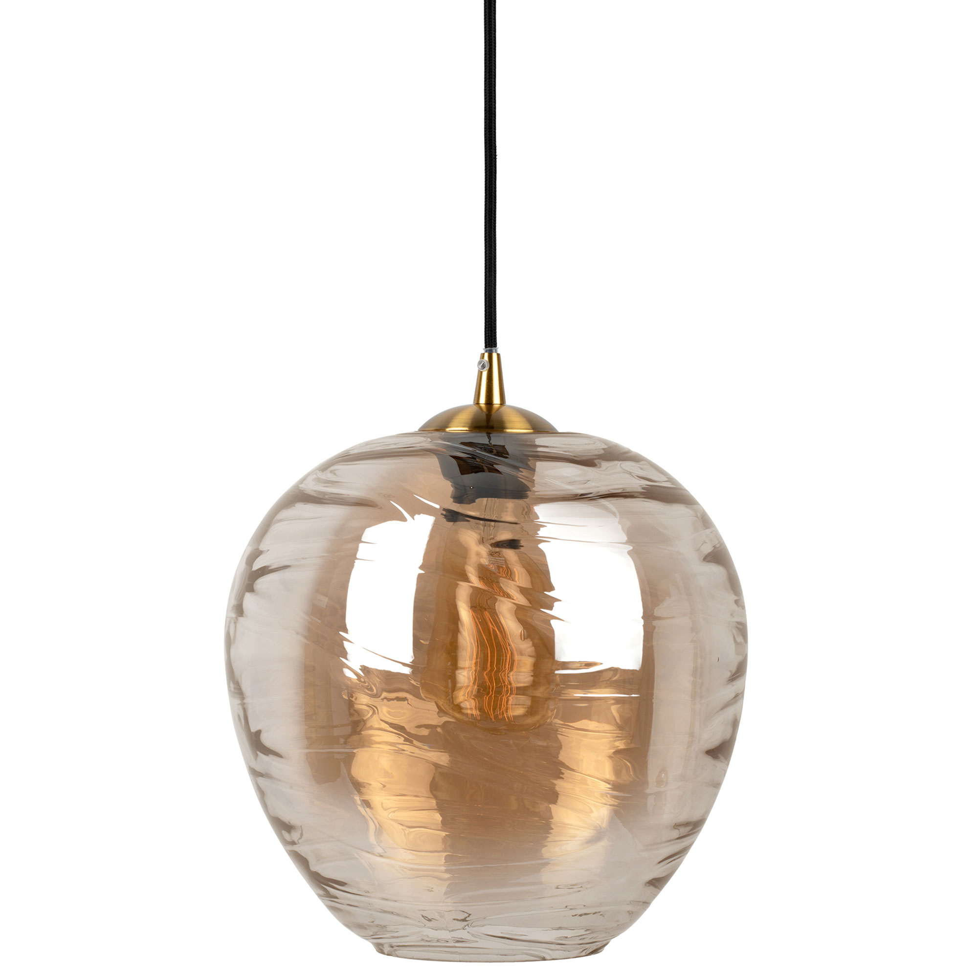 Leitmotiv Hängande Lampa Glamour Globe Amber Brun Blank