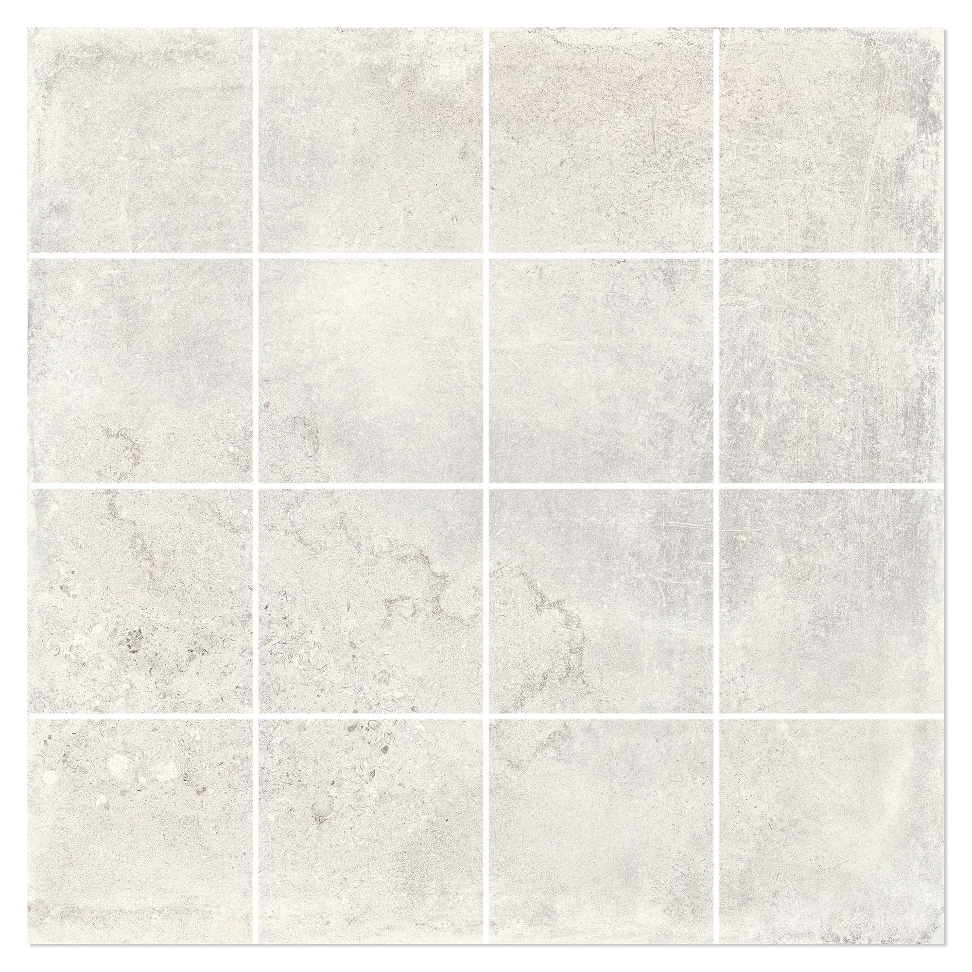 Mosaik Klinker Ivrea Vit Matt 30x30 (7x7) cm