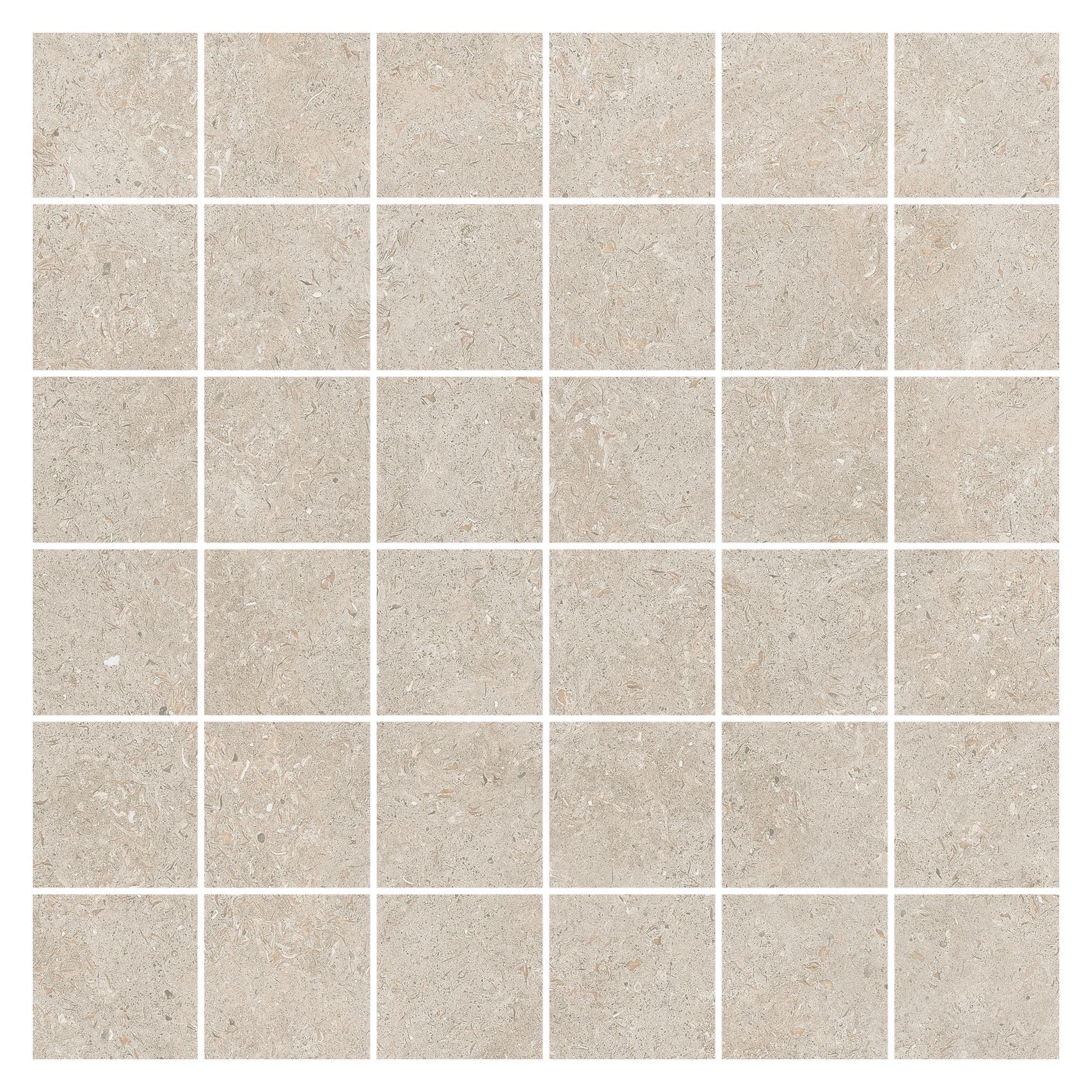 Mosaik Klinker Kalksten Nord Beige Matt 30x30 (5x5) cm