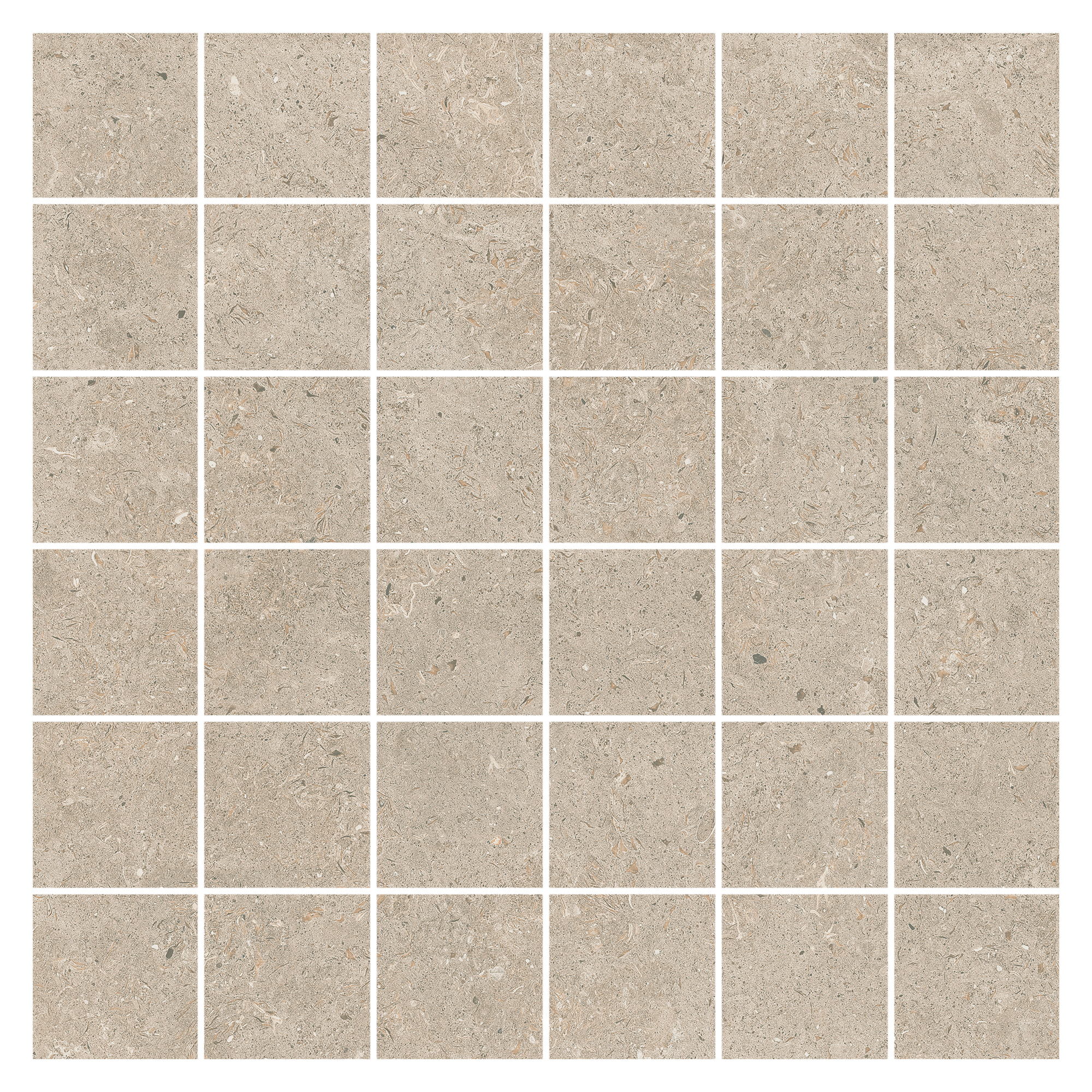 Mosaik Klinker Kalksten Nord Mörkbeige Matt 30x30 (5x5) cm