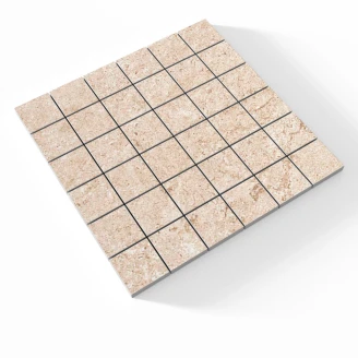 Mosaik Klinker <strong>Kalksten Öland</strong>  Mörkbeige Matt 30x30 (5x5) cm