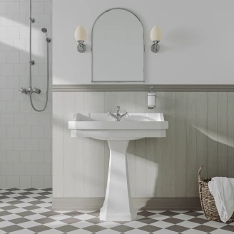 <strong>Burlington</strong>  Tvättställ Edwardian 80 cm Vit med Piedestal Classic Vit