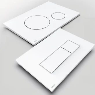 Spyleknapp <strong>Alca</strong>  Slim Rektangulær Hvit Blank