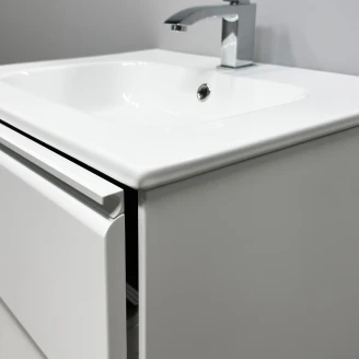 Tvättställsskåp Tona Vit Matt 120 cm med Handfat Vit Blank