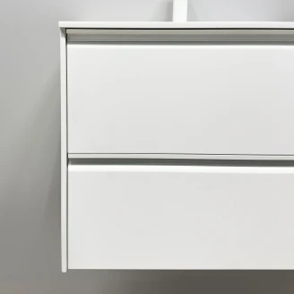 Tvättställsskåp <strong>Tona</strong>  Vit Matt 120 cm med Dubbelt Handfat Vit Blank