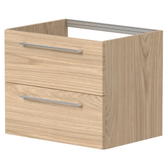 Tvättställsskåp <strong>Nova</strong>  Trä Light Oak Matt 60 cm med Handfat Vit Blank